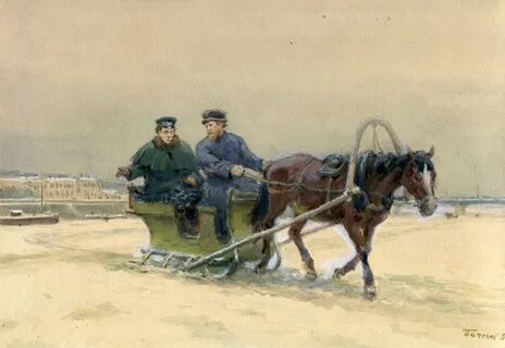 По насту сани идут