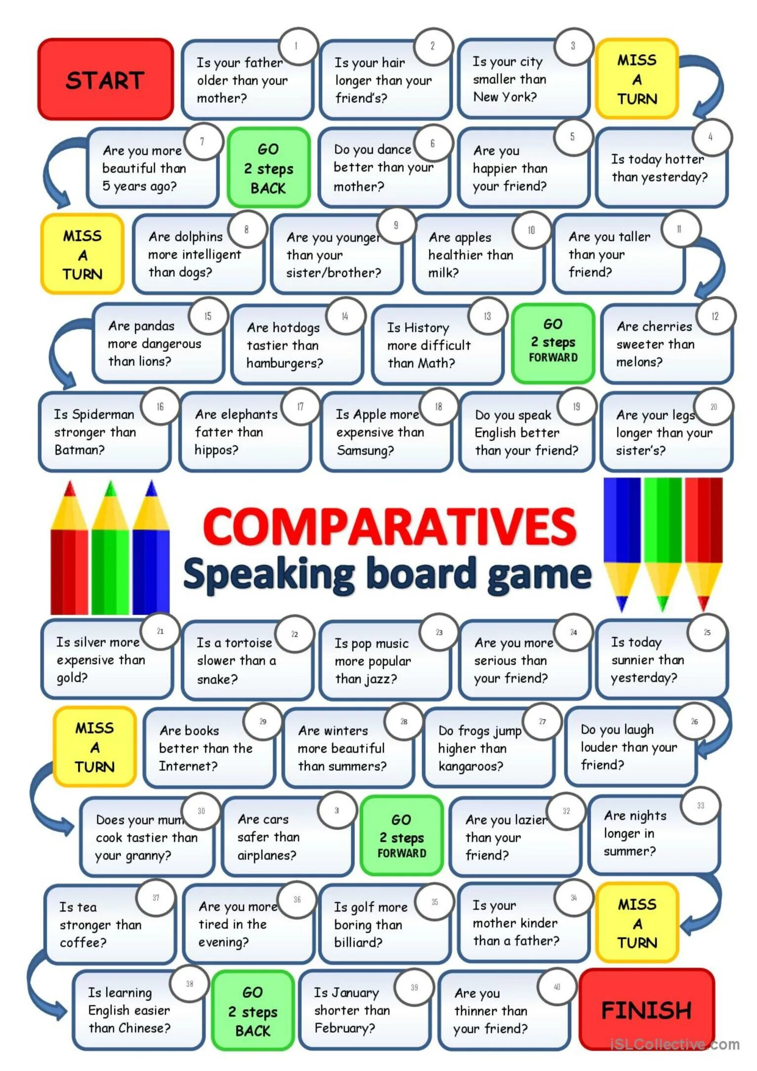 To be speaking exercises. Настольные игры на английском. Comparatives and Superlatives Board game. Настольная игра на англ языке. Игры degrees of Comparison.