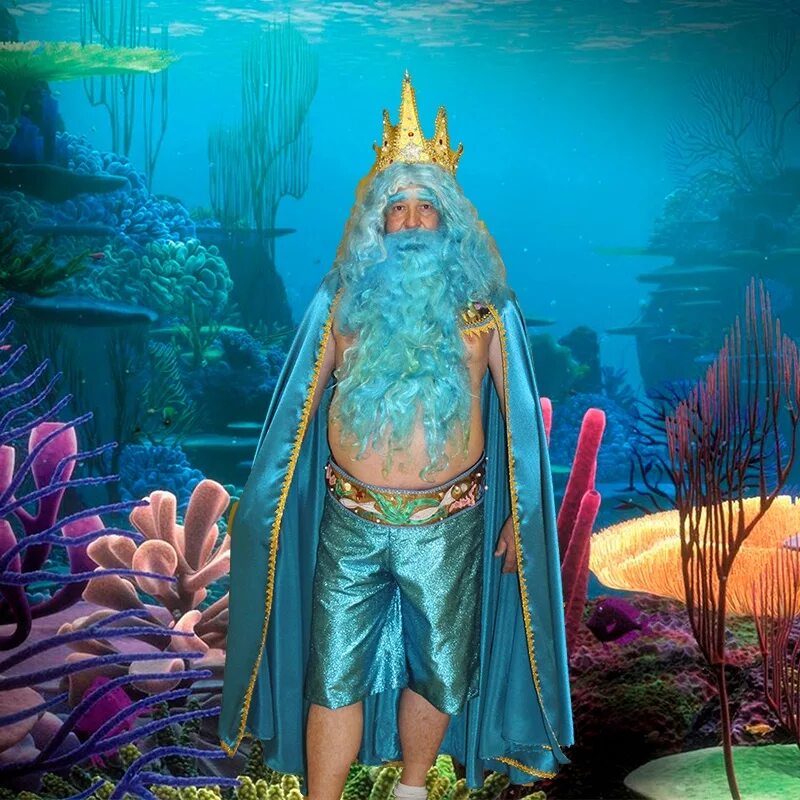 Костюм морского царя. Костюм царь нептун. Костюм царь нептун. Нептун морской царь костюм. Нептун морской царь костюм.