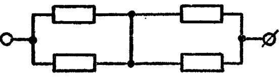 Четыре одинаковых сопротивления соединяют различными способами