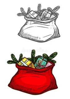Мешок с подарками нарисовать легко