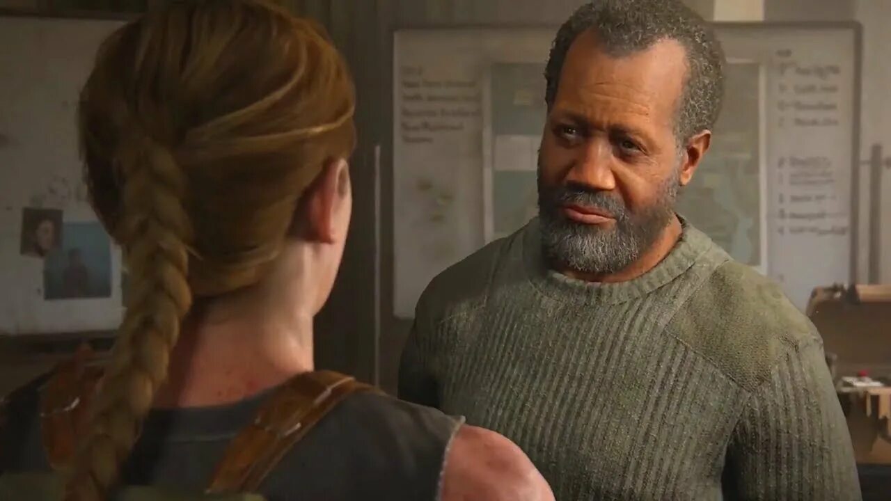 He could at last. Эбби the last of us.