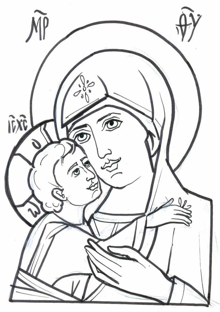 Икона богородицы умиление прорись. Рисунок иконы карандашом. Прорись иконы богородицы оранта. Прописи иклн исуса христрв. Андрониковская икона божией.