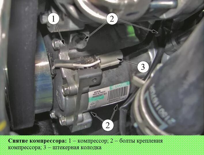 Как снять кондиционер ларгуса Description, removal and installation of the Lada Largus air conditioning compre
