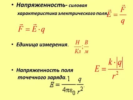 Единица измерения напряженности поля в си