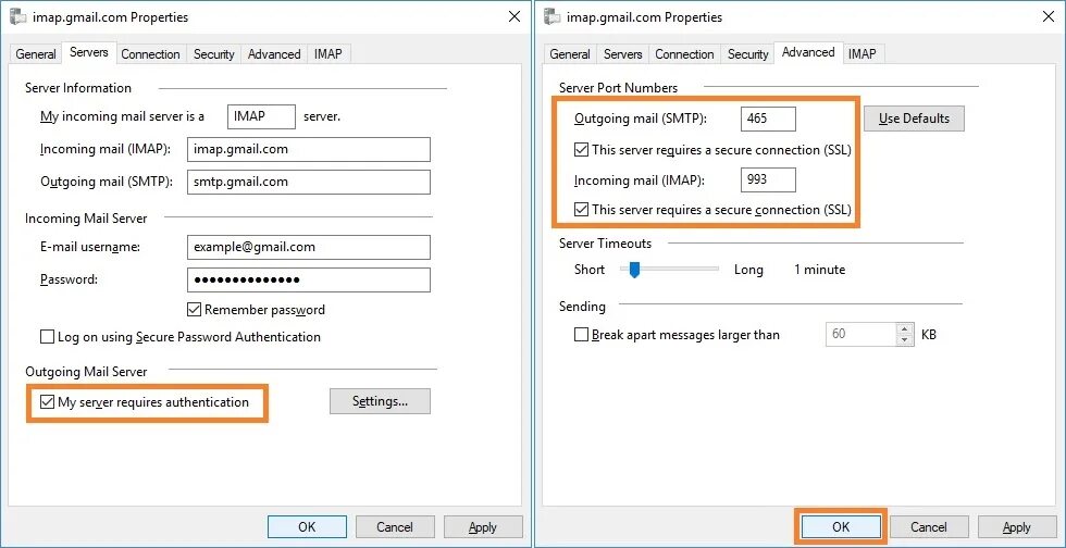 Mail почта windows 10. Imap.gmail.com. outgoing number.