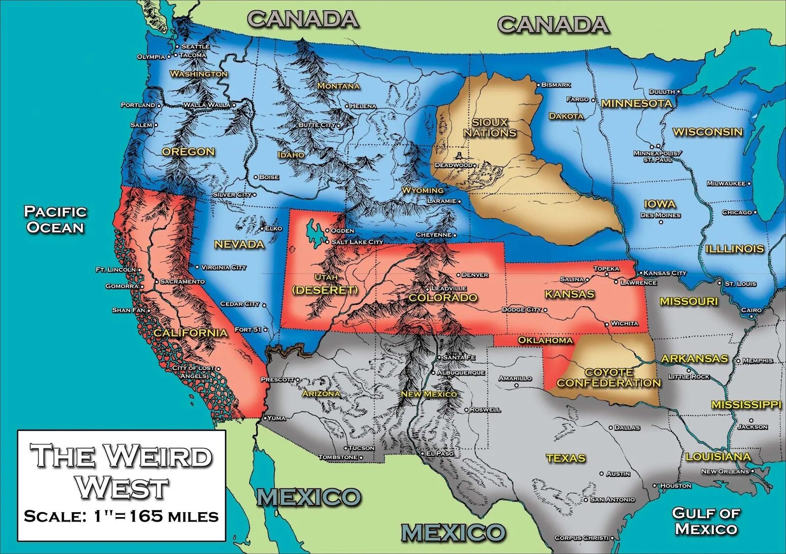 West maps. Deadlands карта. Карта фронтира Deadlands. Sioux на карте. West на карте.