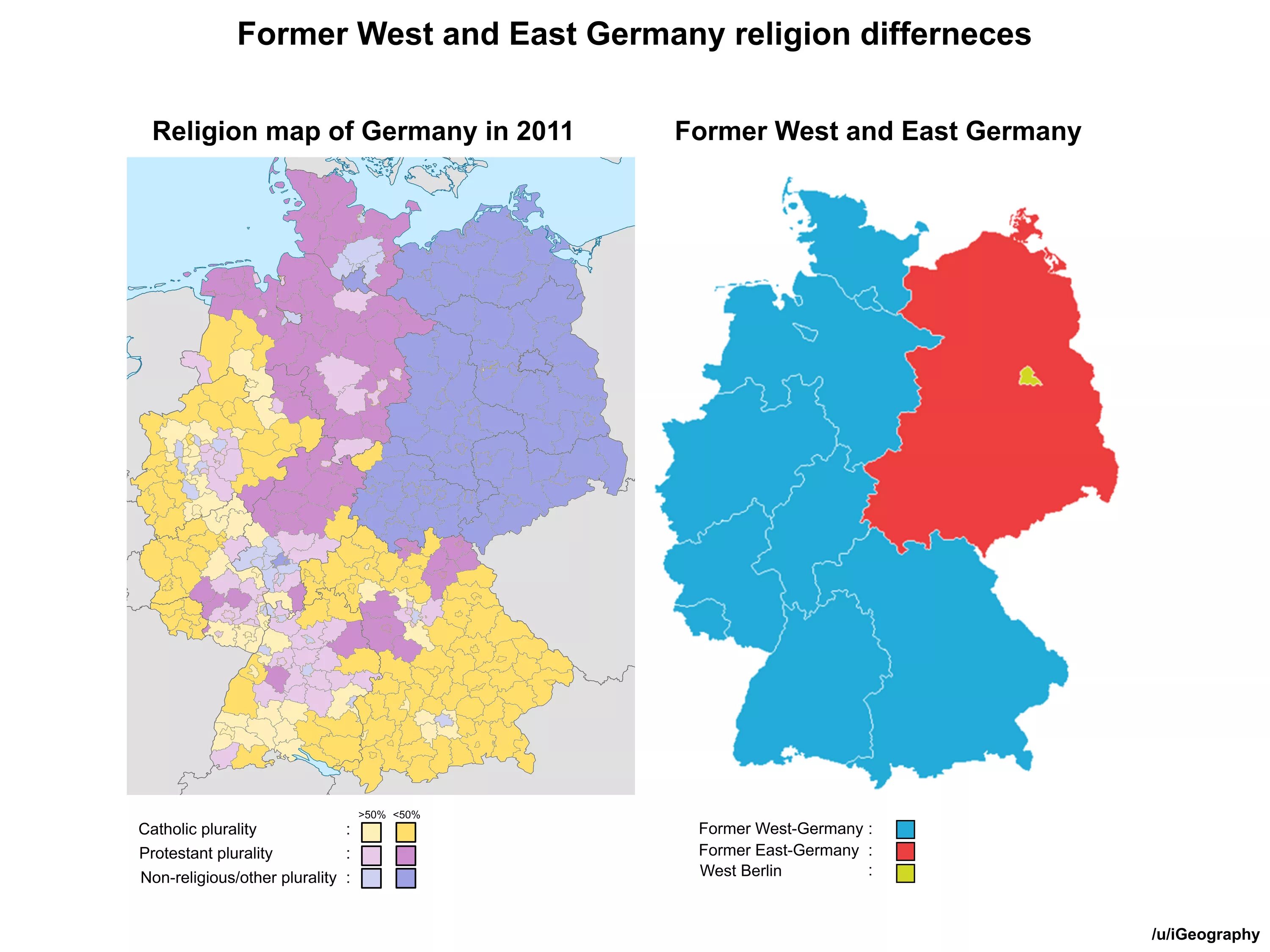 Названия германии в разное время. Религиозная карта Германии. Религиозная карта Германии 2021. Карта религий Германии. Конфессиональная карта Германии.