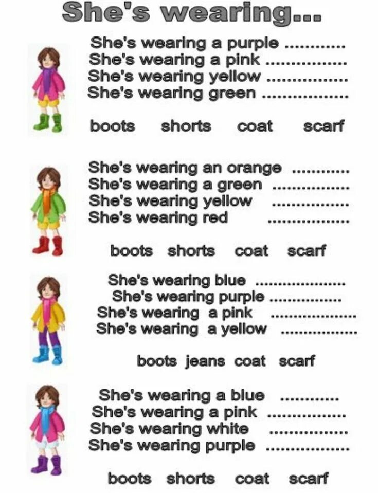 She topic. I am wearing задание. Английский язык одежда Worksheets. Одежда на англ задания. Clothes Worksheet 4 класс.