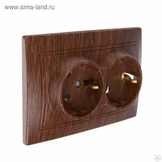 Двойная розетка с заземлением без шторок