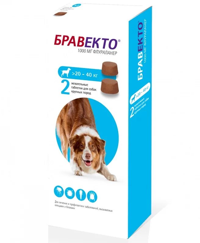 Бравекто для собак 20-40 кг 1000 мг. Бравекто для собак весом 20-40 кг, таб. 1000 Мг. Бравекто 1000 20-40 кг 2 шт таблетка жевательная мг для собак. Таблетка Бравекто для собак 20-40 2 таблетка.