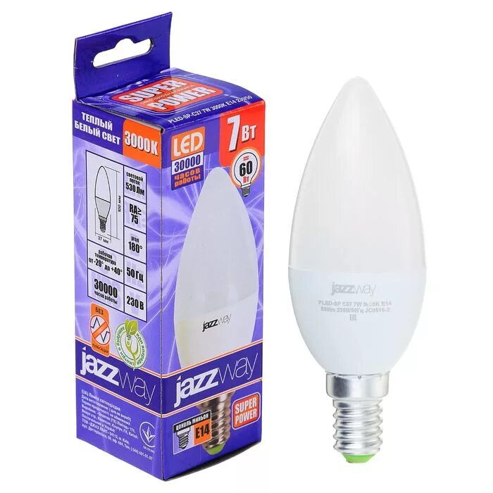 Светодиодные led лампы свеча e14. Лампа pled- SP c37 7w e14 3000k 230/50 Jazzway. Лампа светодиодная "Jazzway" c37 e14 7вт свеча 3000к. Лампа led "свеча" е14 7вт (530лм) 3000к 230в Jazzway. Лампа Jazzway е14.