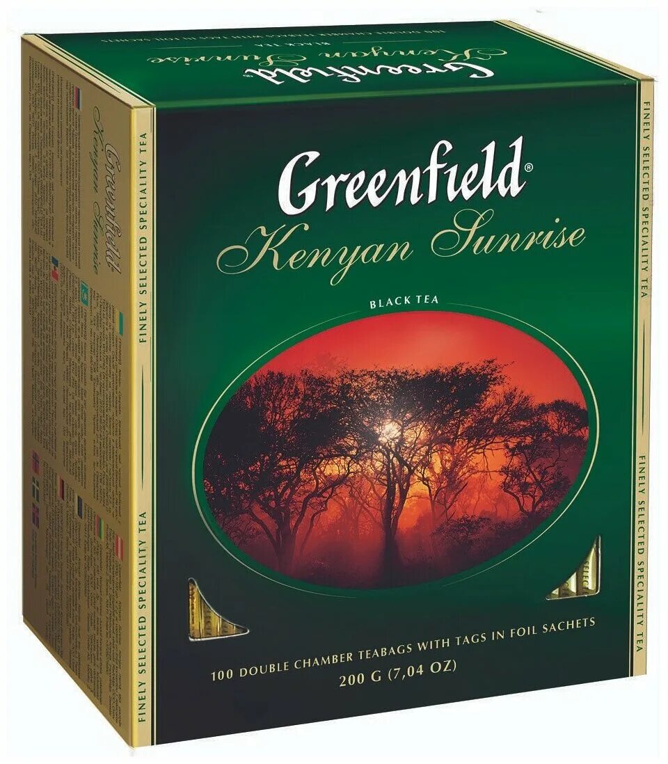 Купить чай гринфилд в пакетиках 100. Гринфилд Кениан Санрайз 100. Чай Гринфилд Кениан Санрайз. Чай Гринфилд Кениан Санрайз 100. Чай "Greenfield" Kenyan Sunrise (100пак*2г).