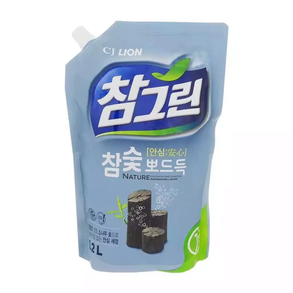 CJ Lion Chamgreen Dishwashing Liquid Charcoal (1200ml.). Lion "Chamgreen", 960 ml. Корейское моющее средство Lion. Корейское средство для посуды. Корейское средство посуды