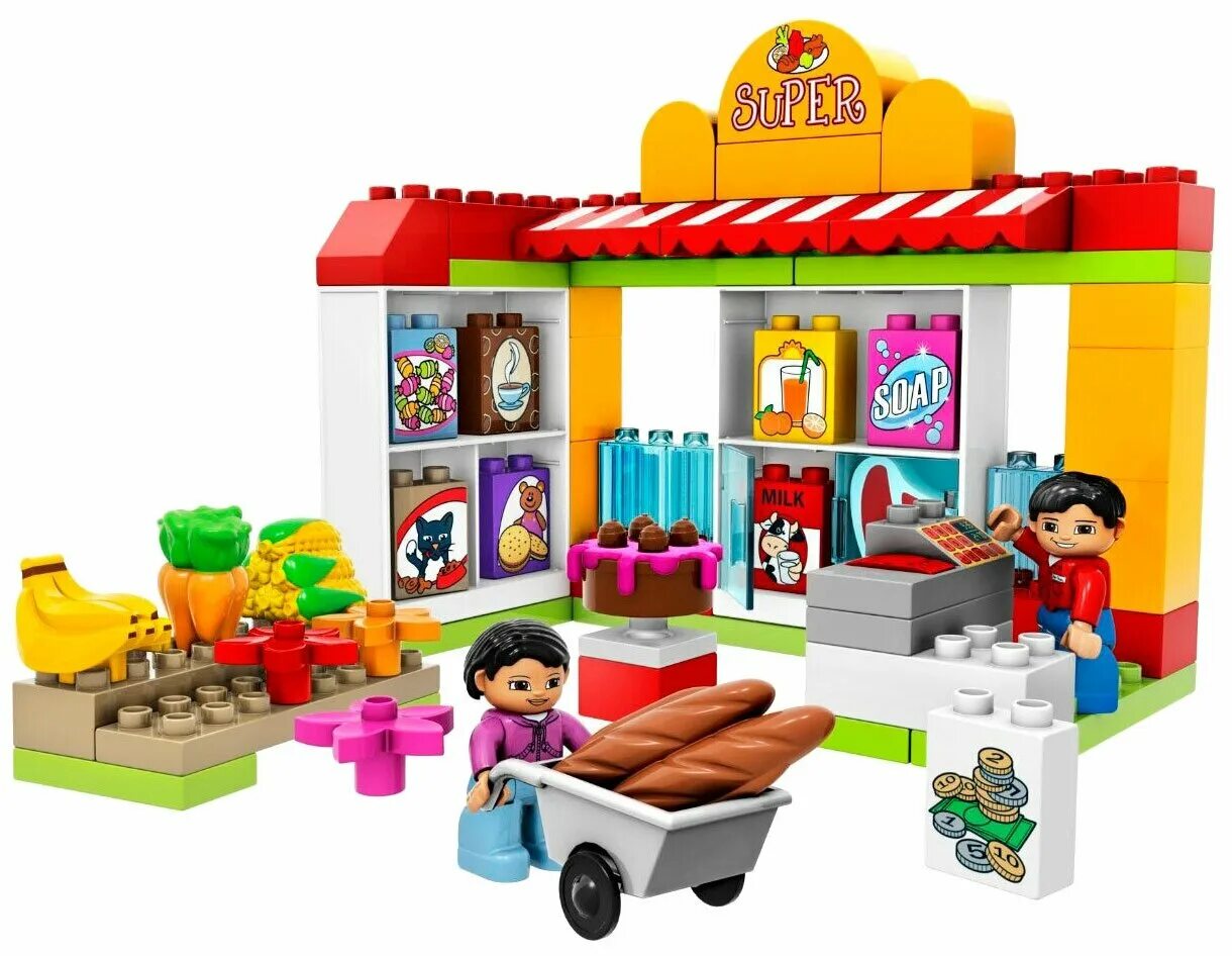 Конструктор lego duplo 10546 супермаркет. Супермаркет дупло. Lego duplo магазинчик. Супермаркет дупло. Лего дупло магазин продуктов 5604.