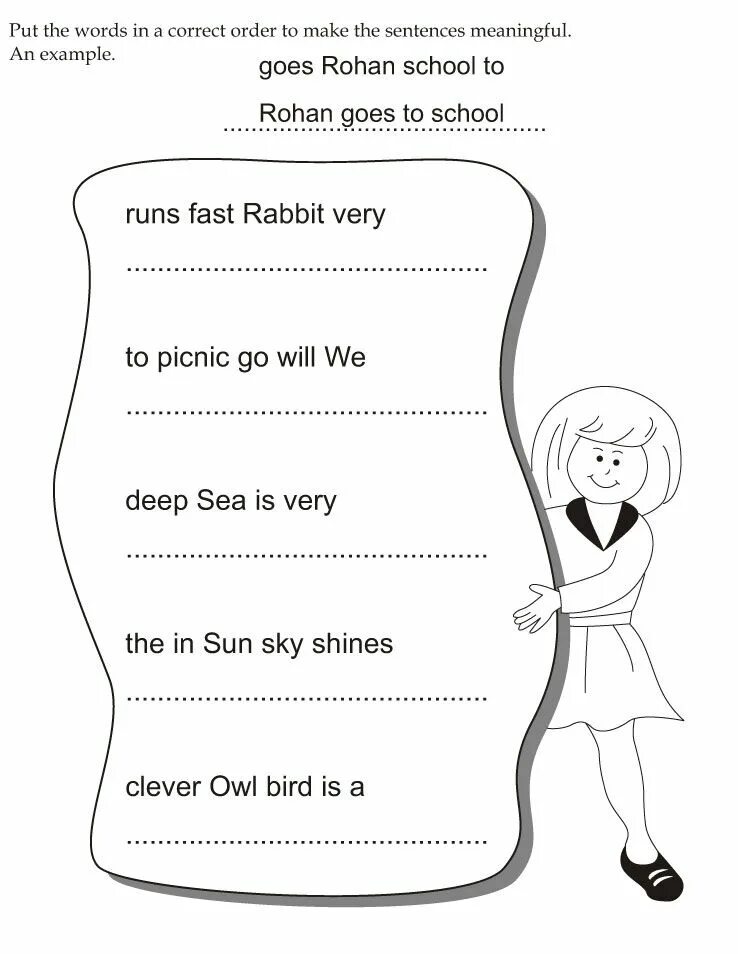 Put the Words in order to make sentences. Making sentences for Kids. Sentence in English for Kids. Make sentences Worksheets.