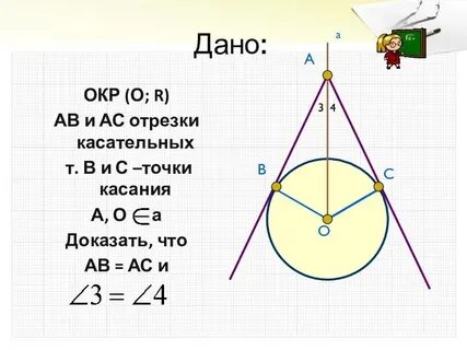 Свойства касательных из 1 точки