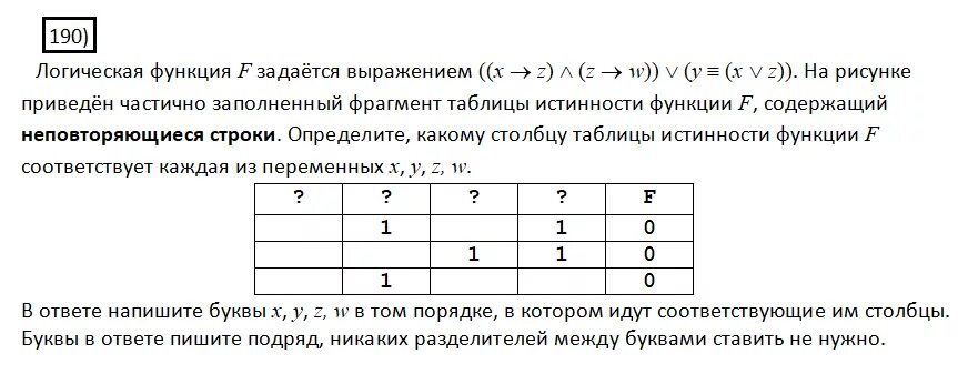 Определите значение логической функции