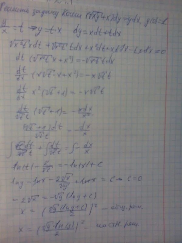 DX/dy=(x-y); y(0)=0. решение. Решить задачу Коши y'=y/(x+y) y(1)=1. Y”=X^2+1/X^2 задача Коши. Решить задачу Коши y 2y/x+x/y. 2x 3y 2 2y 1 0