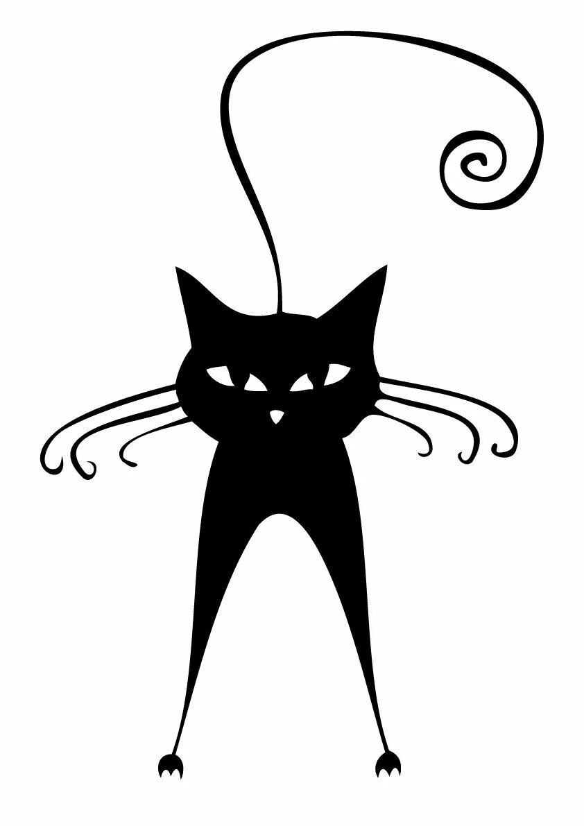 Как нарисовать черную кошку
