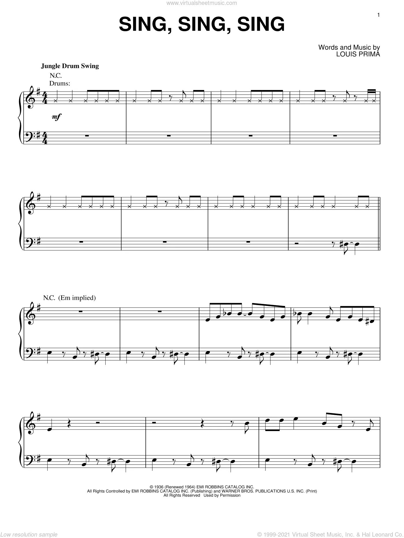 Sing sing sing песня текст. Sing Sing Sing Benny Goodman Ноты. Sing Sing Sing Ноты кларнет. Sing Sing Sing Ноты для хора. Синг Синг Ноты для барабана.