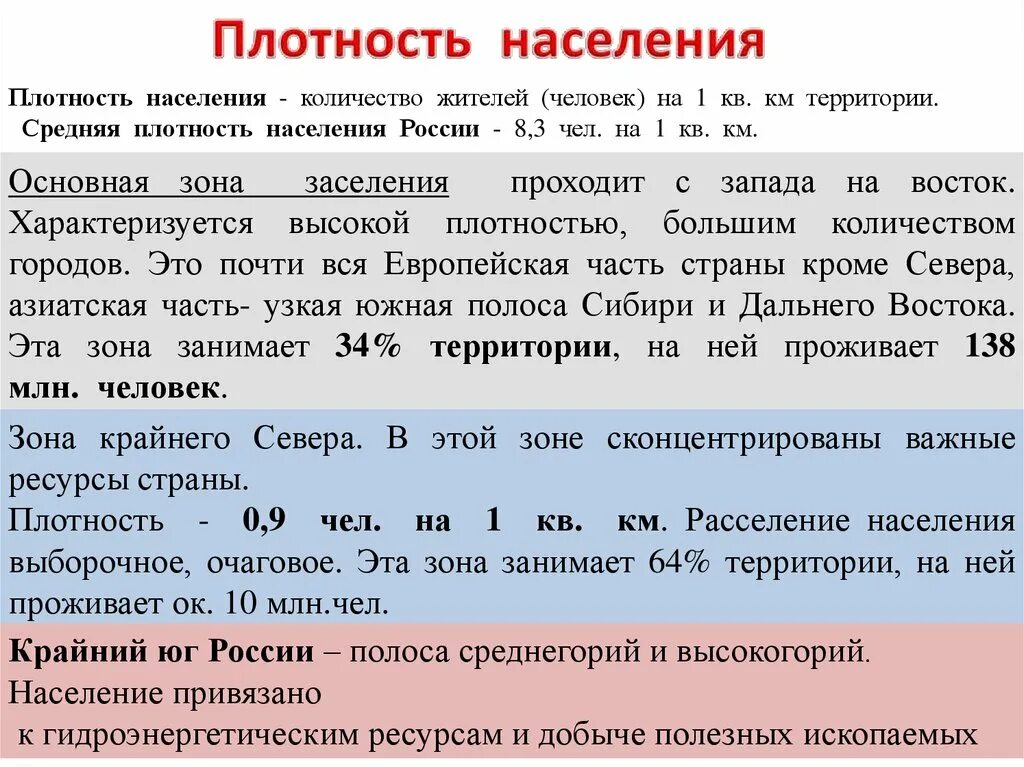 Средняя плотность населения россии составляет