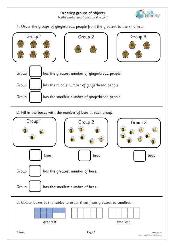 Order objects. Ordering numbers Worksheets. Ordering numbers explanation.