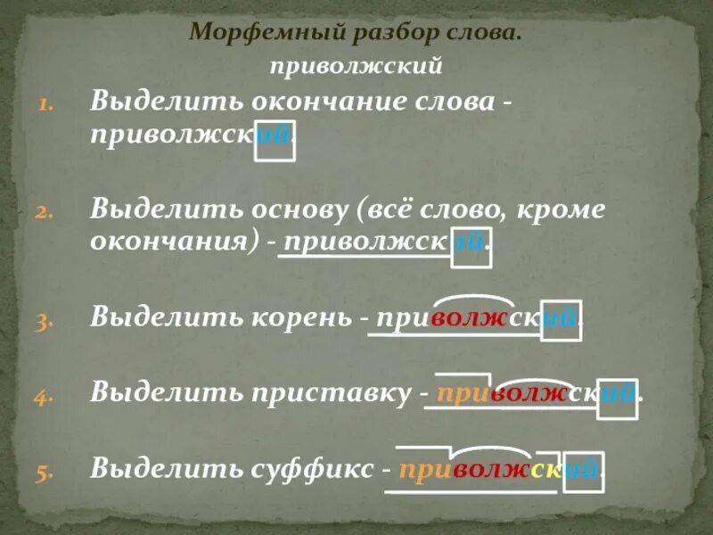 Растекается разбор. Русский язык 7 класс морфемный и словообразовательный разбор слова. Правила морфемного разбора. Ь морфемный разбор слов. Морфемный анализ слова.