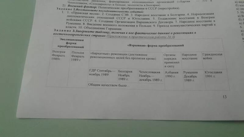 Таблица завершена. Взрывная форма преобразований таблица. завершите таблицу включив в нее фактические данные. эволюционная форма преобразований. специфика протекания революционных процессов.