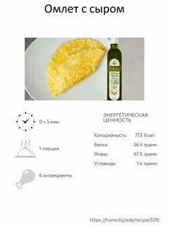 Омлет с молоком и яйцом калорийность
