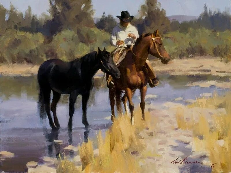 Tom browning. Tom Browning художник. Художник Роб Браунинг. Robert Barrett Browning картины. Две ковбойские лошади.