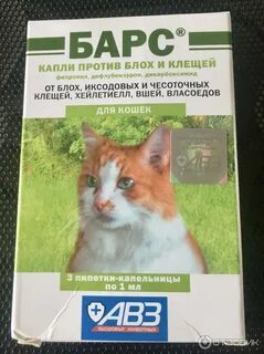 Капли барс от клещей для кошек