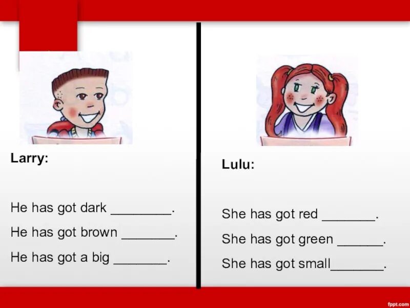 She s got a dark. Have has урок для детей. Задания англ have got. Задания на she has got внешность. Have для 1 класса английский.