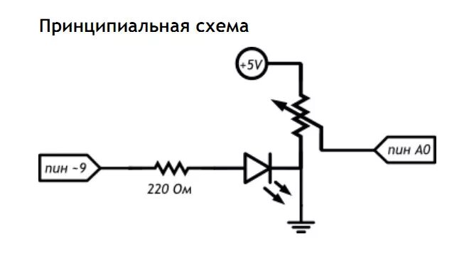 Схема потенциометра ардуино. Схема подключения потенциометра и светодиода. принципиальная схема подключения потенциометра. схема с потенциометром и светодиодом. маячок ардуино схема.
