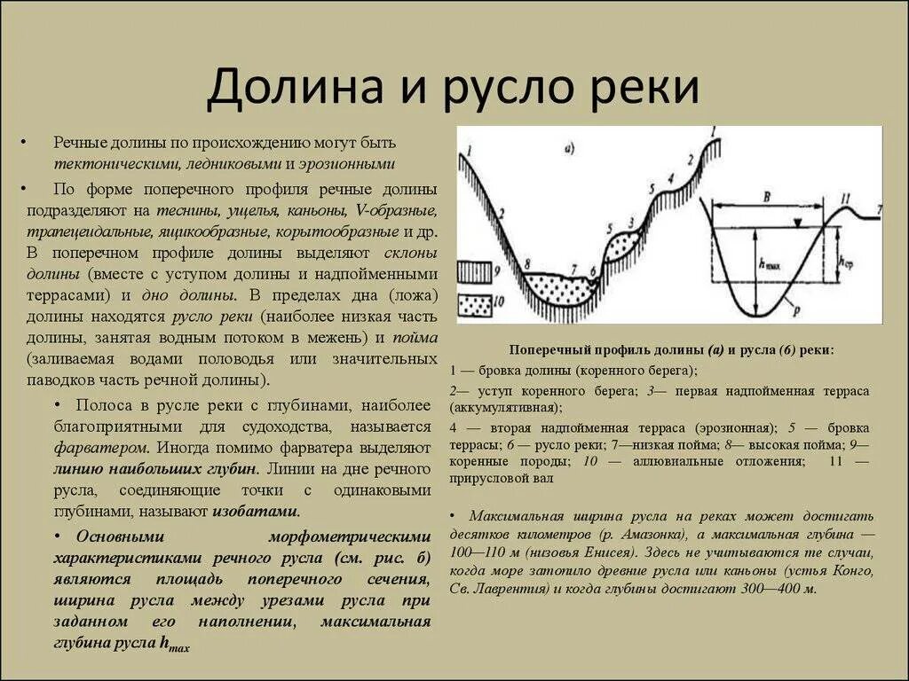 Ширина русла рек. Долина и русло реки. Формы русла реки. Части Речной Долины. Тектонические речные Долины.