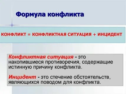 Понятию конфликт соответствует определение в литературе