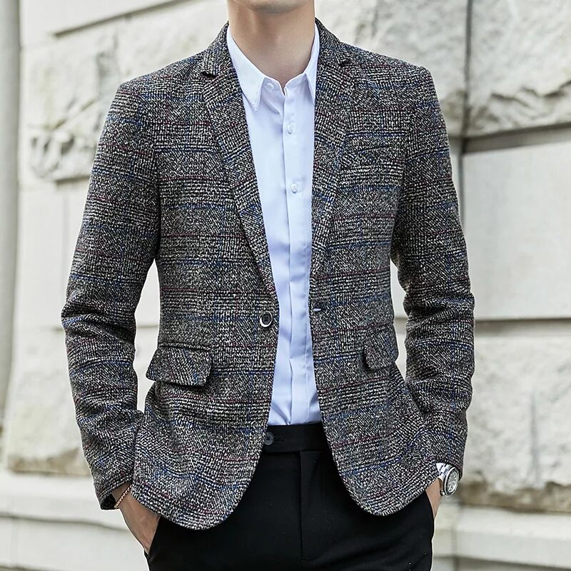 Custom Made To Measure Mens Tweed Jacket Men,Grey Mens Herringbone Coat,Custom M