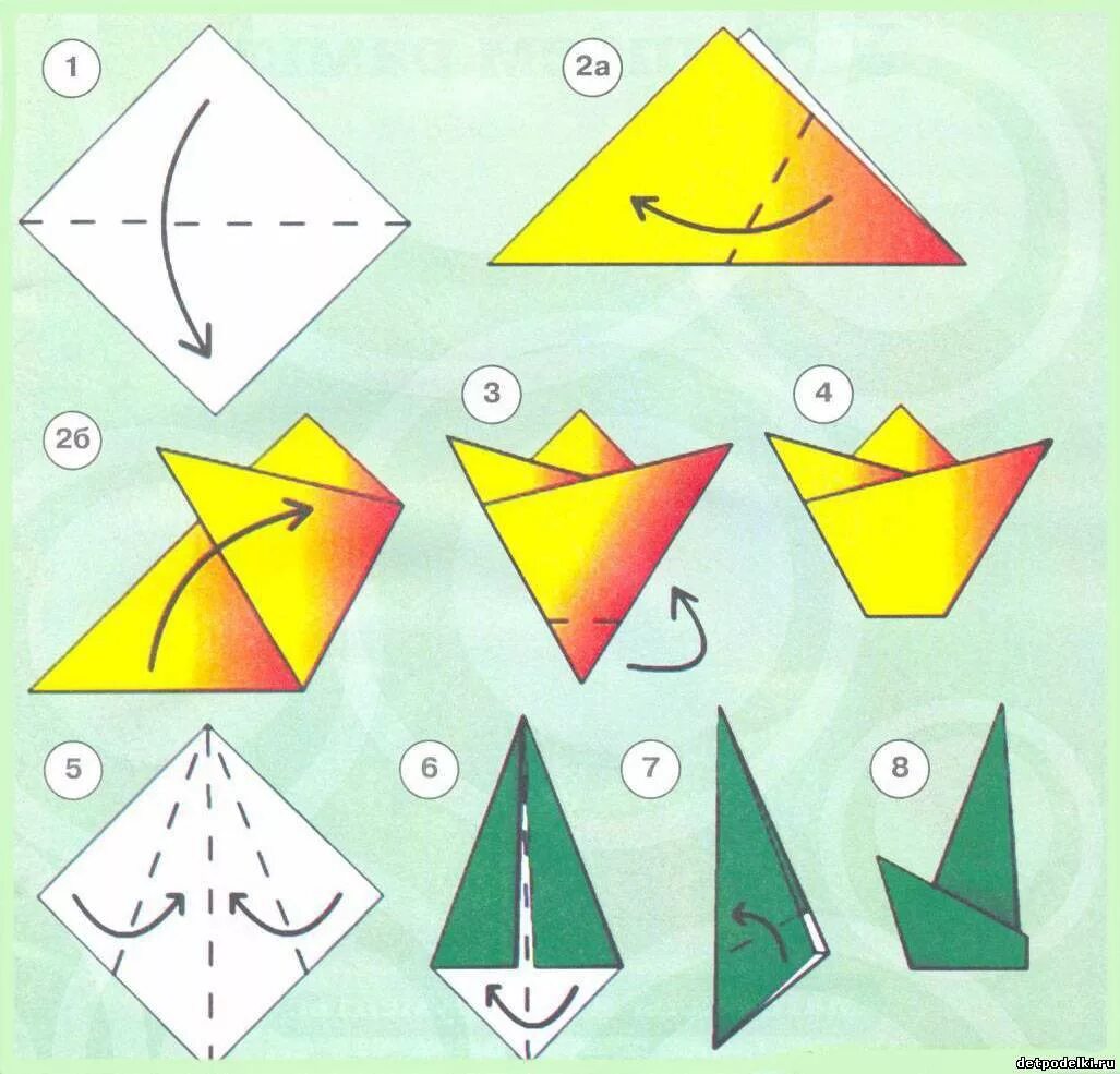 Оригами для малышей. Оригами из бумаги для детей. Оригами цветок. Цветы в технике оригами для детей.
