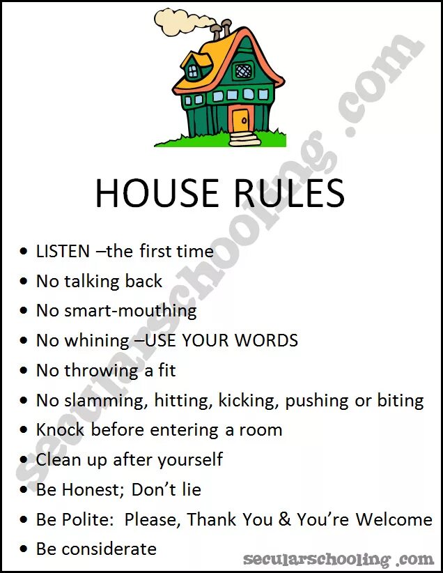 House Rules. My House Rules. About my House 3 класс. Rules in my House.