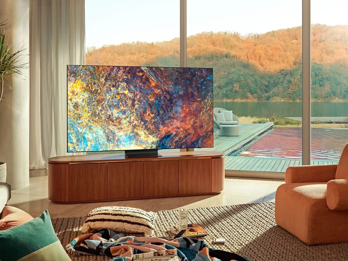 Рейтинг телевизоров qled. Neo QLED qn90a 65. TV Samsung qe65qn90a. Телевизор самсунг 65 QLED.