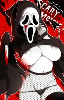 iryanic, ghostface, original character, scream (series), 1girls, big breast...