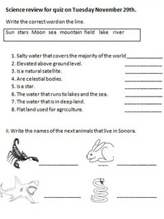 Science grade 1