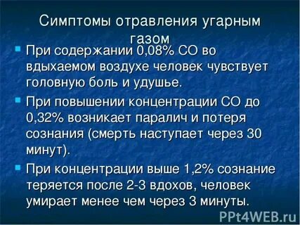 Оксид углерода в воздухе