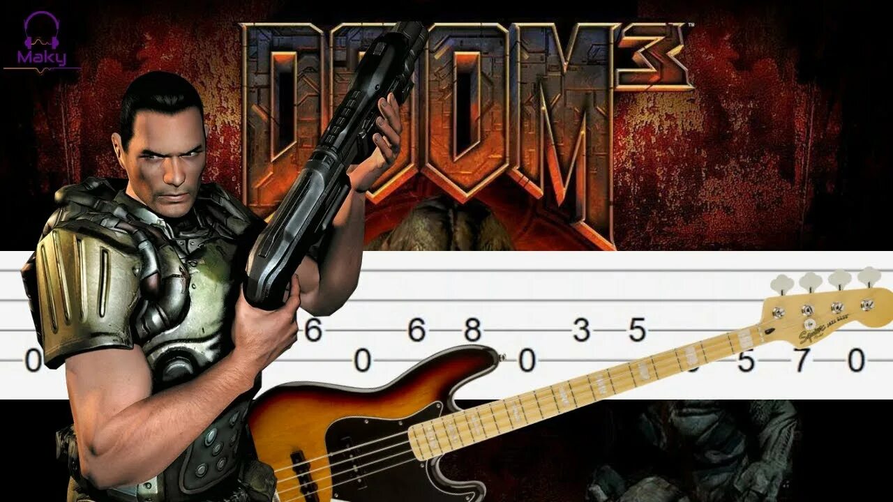 Doom theme. Doom на бас гитаре. дум с гитарой. тамбы дум на гитару. doom theme tabs.