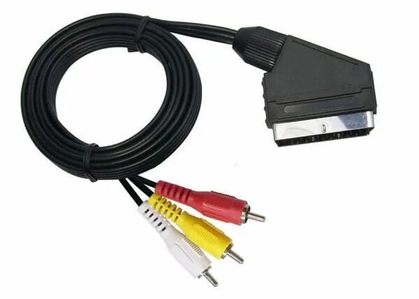 Кабель SCART-3rca, 1м. Кабель SCART 2 RCA. SCART-3rca Goldmaster. Провод evro-3rca скарт-колокол.с переключат.