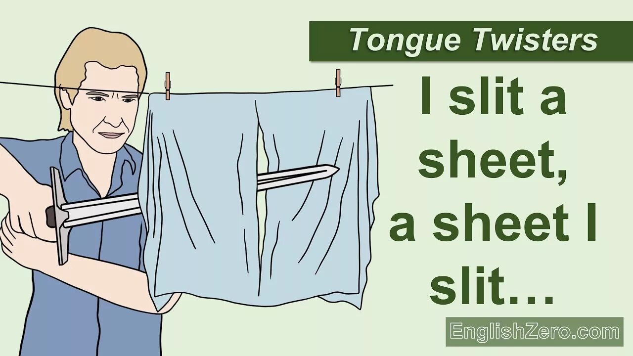 Treat like a slit. I slit a Sheet. I slit the Sheet, the Sheet i slit, and on the slitted Sheet i sit.. I slit a Sheet tongue Twister. I sleet a Sheet a Sheet i slit.