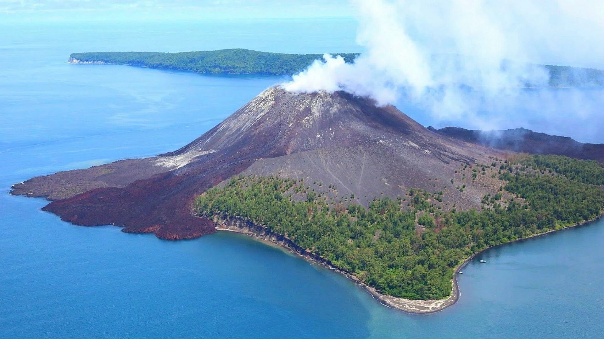 Индонезия вулкан Кракатау. Извержение вулкана Кракатау 1883. Остров анак-Кракатау. Вулкан на острове Ява.