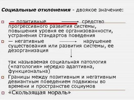 Примеры негативных социальных отклонений