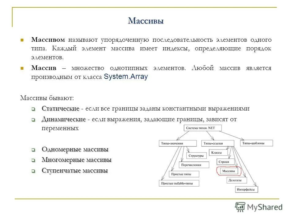 Даны 3 массива. Множество и массив. Массивы бывают. Какой массив называется одномерным. Последовательность массива.