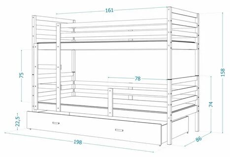 2 ярусные кровати размеры